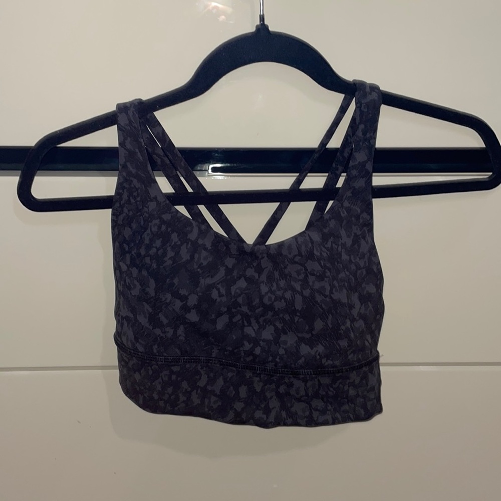 Lululemon NWOT black camo energy bra longline
